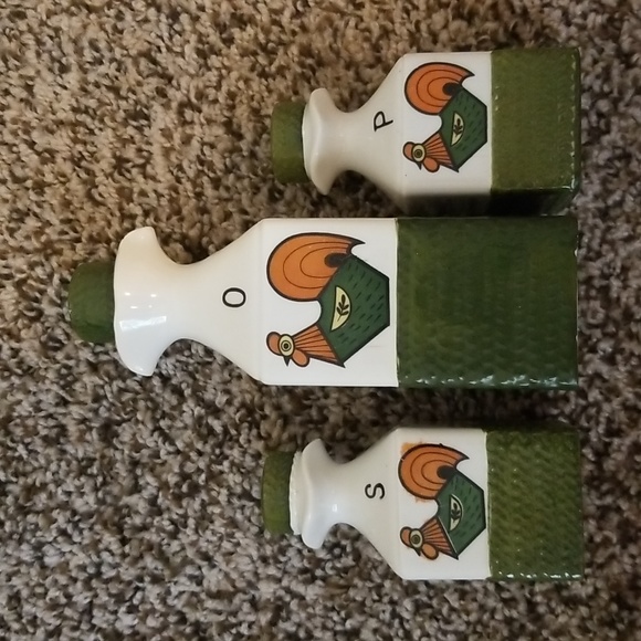 Vintage Other - Vintage 1970's Green Rooster Kitchen Set